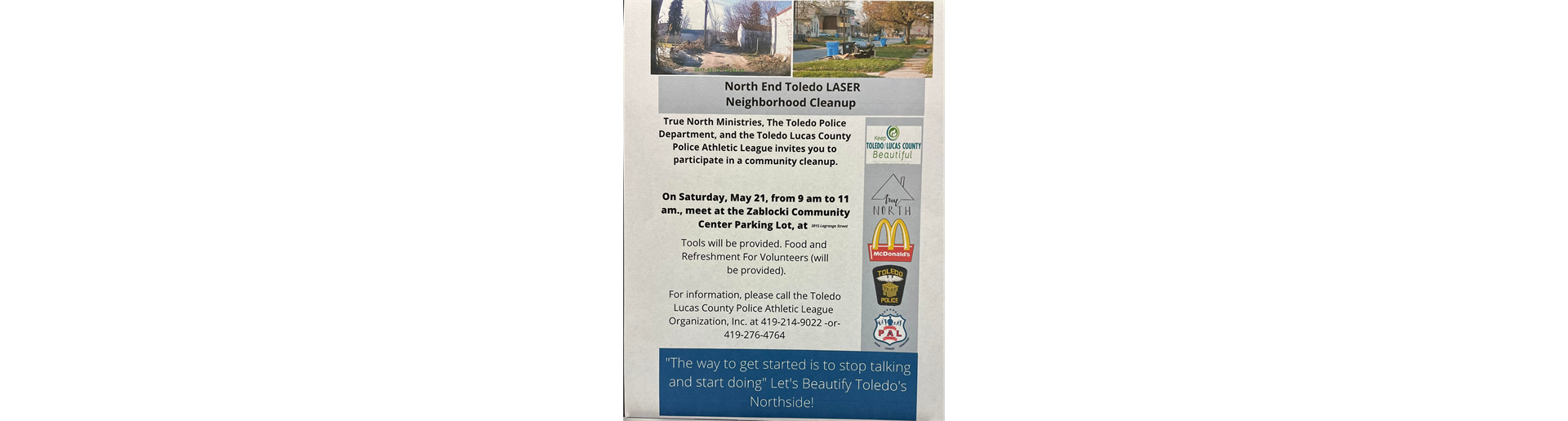 Northend Toledo LASER Neighborhood Cleanup 5/21