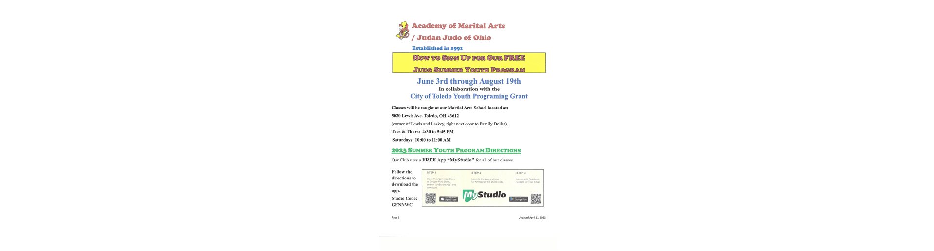 SUMMER PROGRAMS FOR YOUTH
