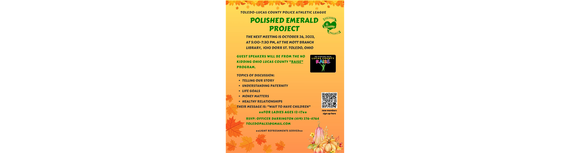 POLISHED EMERALD PROJECT MEETING OCT 26